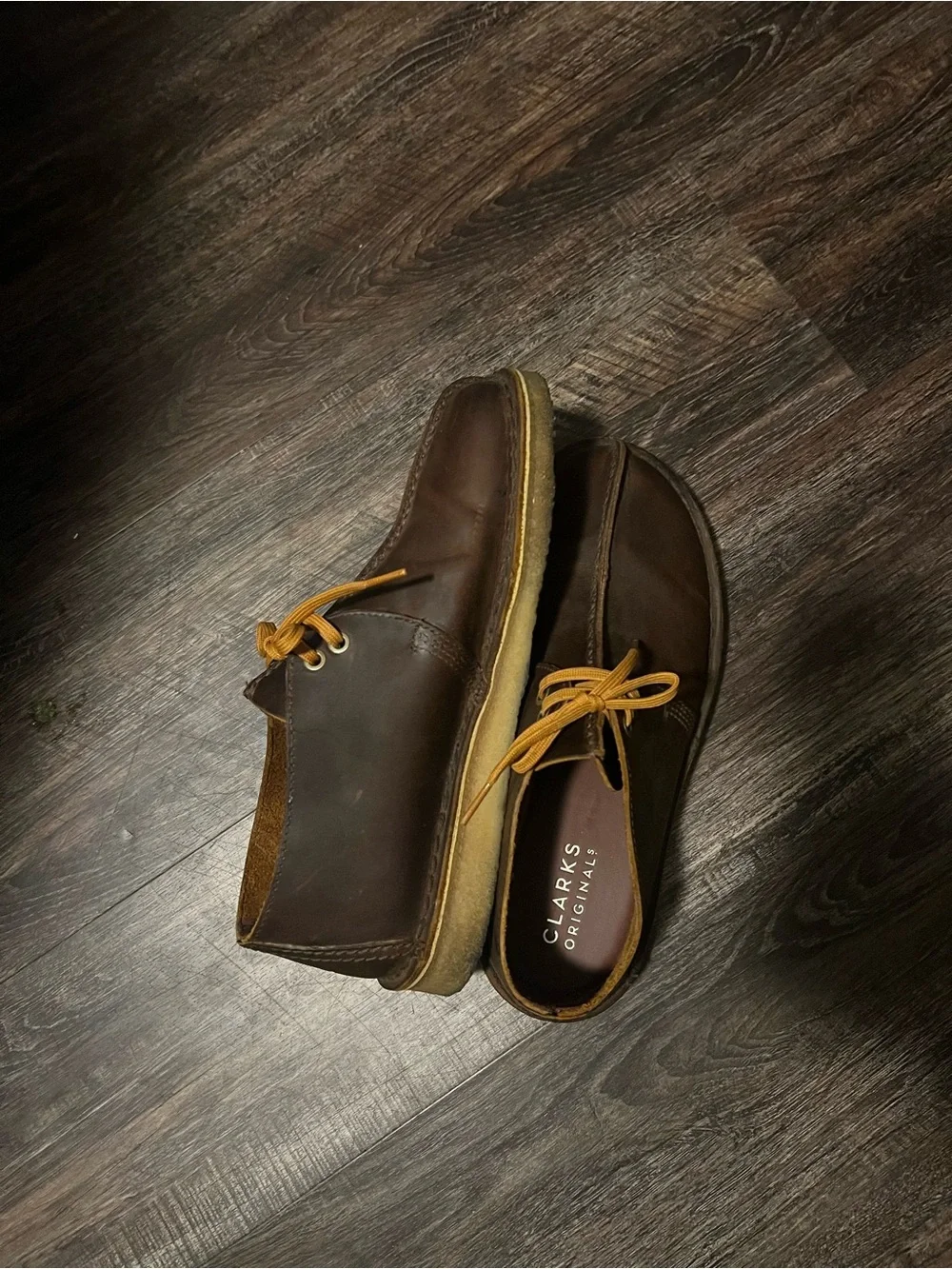 Clarks Dark Brown Leather Chukka Boots with Crepe Sole